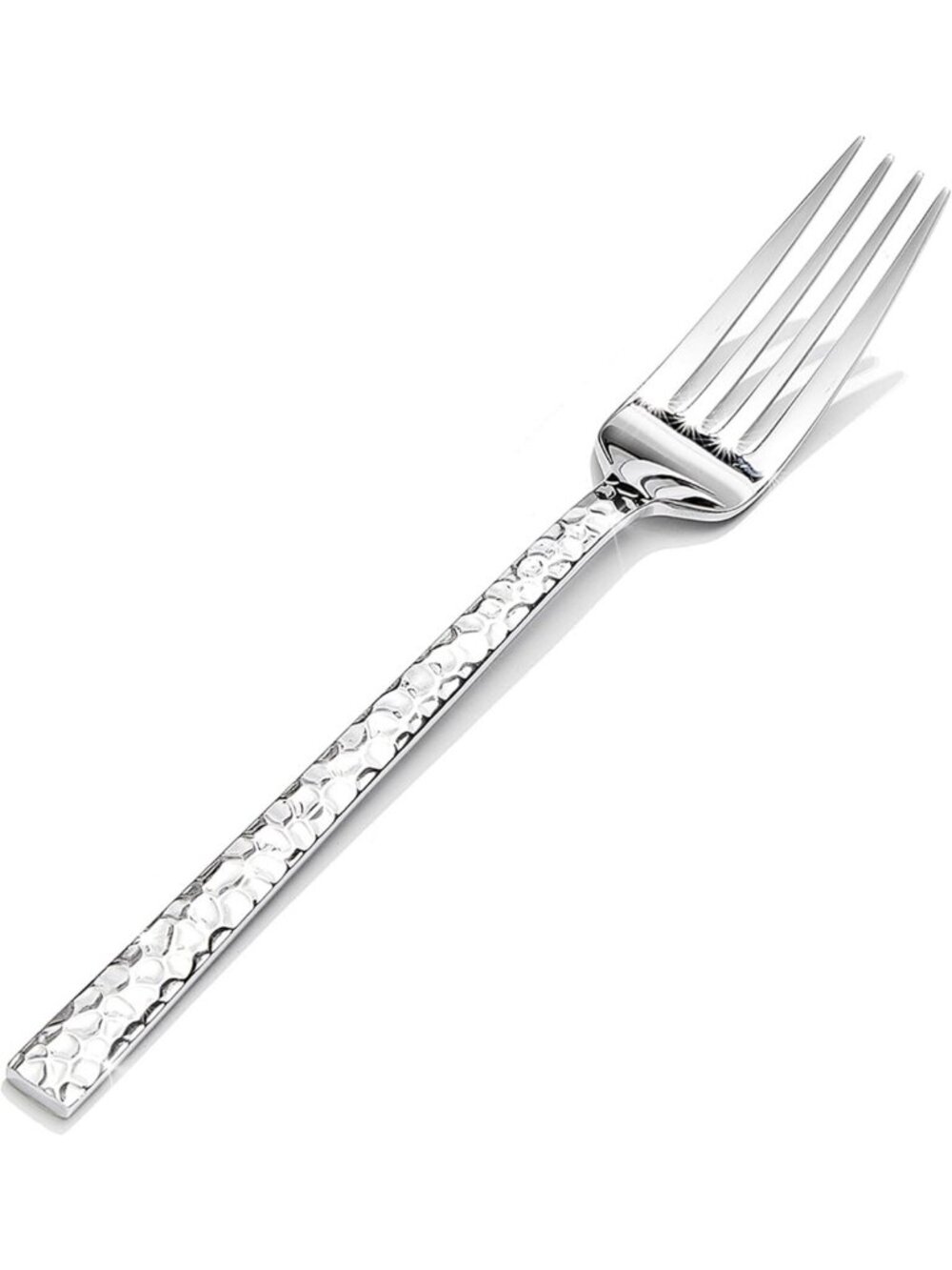 16-Piece Stainless Steel Hammered Dinner Fork Set - Durable, Elegant 8-Inch